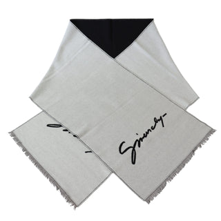 Elegant Monochrome Wool-silk Blend Scarf