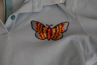 Blue Butterfly Polo T-shirt Cotton Top