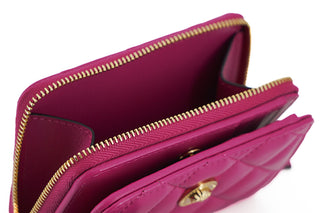 Elegant Purple Quilted Leather Wallet