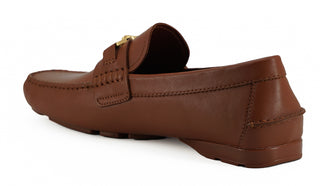 Elegant Medusa-embossed Leather Loafers