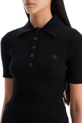 Short-sleeved Ribbed Polo