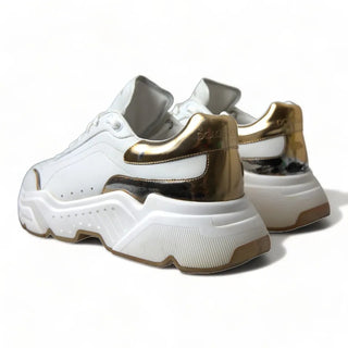 White Gold Leather Sport Daymaster Sneakers Shoes