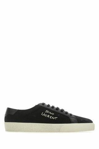 Sleek Black Canvas & Leather Low-top Sneakers - Luxury for You