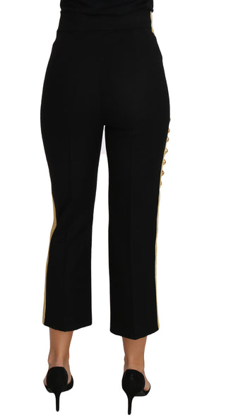 Elegant Black Military Embellished Pants - Luxury for You