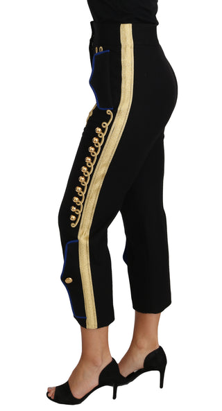 Elegant Black Military Embellished Pants - Luxury for You