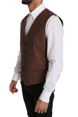 Sleek Bronze & Gray Formal Vest Slim Fit - Luxury for You