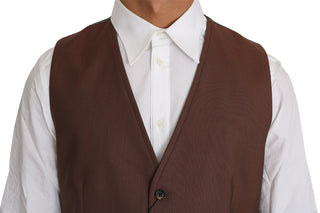 Sleek Bronze & Gray Formal Vest Slim Fit - Luxury for You