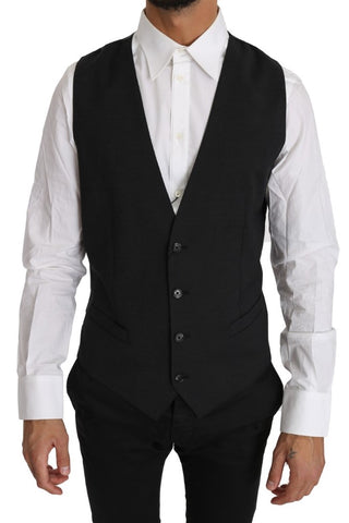 Elegant Slim Fit Gray Wool Vest - Luxury for You