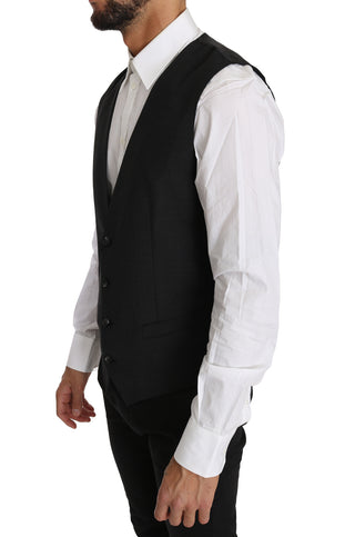 Elegant Slim Fit Gray Wool Vest - Luxury for You