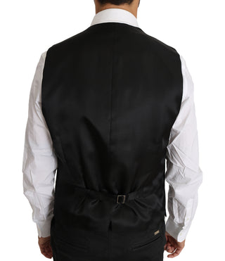 Elegant Gray Slim-fit Wool-silk Vest - Luxury for You