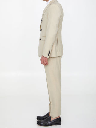 Sand-colored Wool Two-piece Suit