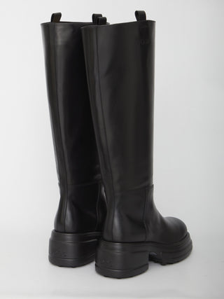 Platform Boots In Leather