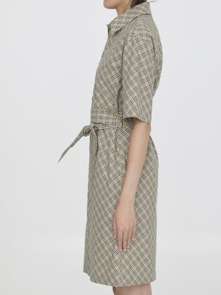 Check Cotton Shirt Dress