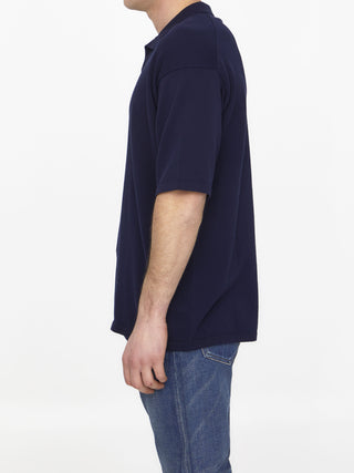 Blue Cotton Polo Shirt