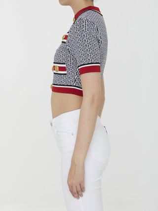 Jacquard Monogrammed Crop Top