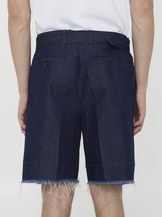 Blue Denim Bermuda Shorts