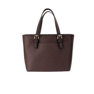 Jet Set Mocha Leather Xs Carryall Top Zip Tote Bag Purse