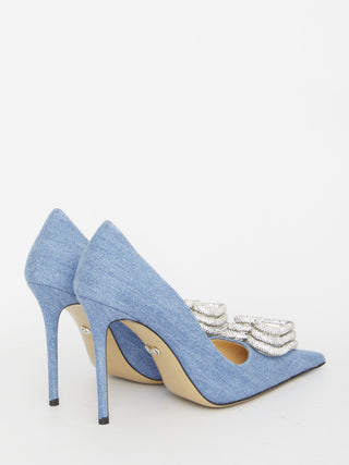 Triple Heart Denim Pumps