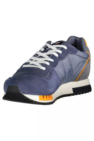 Blue Leather Men Sneaker