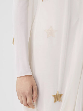 Silk Viscose Dress With Gold Stars