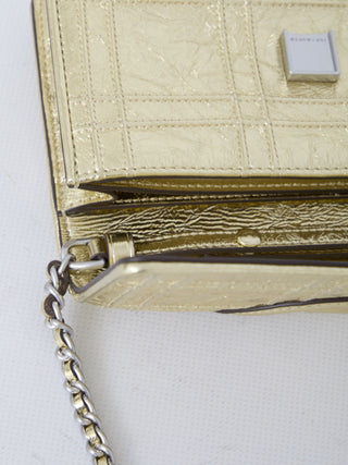 Fleming Soft Metallic Square Quilt Chain Wallet Bag