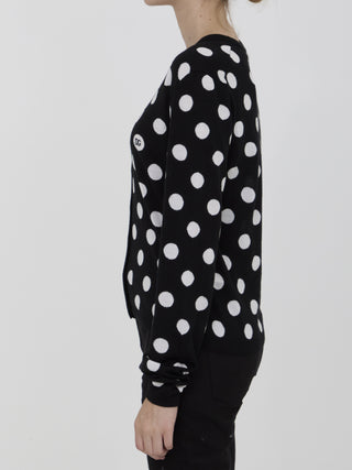 Cardigan With Polka-dot Motif