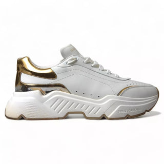 White Gold Leather Sport Daymaster Sneakers Shoes