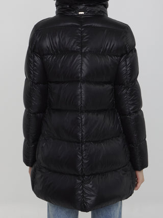 Down Jacket In Nylon And Eco-fur