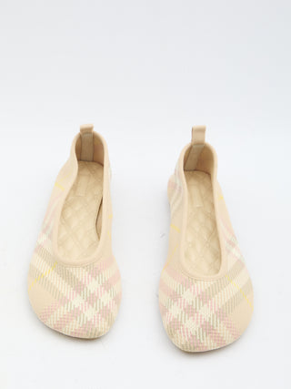 Check Knit Baby Ballerinas