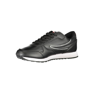 Sleek Black Sports Sneakers With Contrast Details