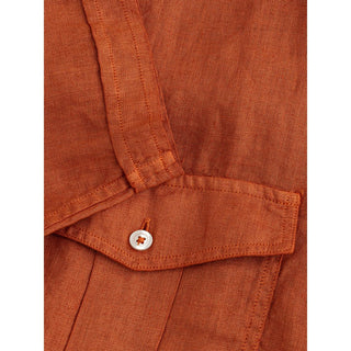 Elegant Linen Brown Shirt For Men