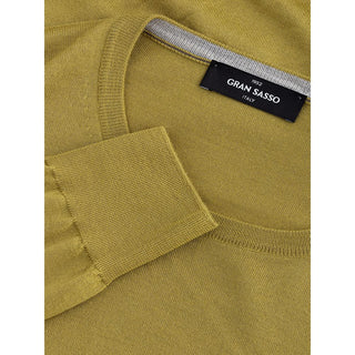 Elegant Green Cashmere Sweater For Men