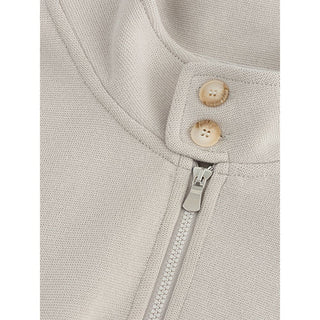 Beige Cotton Cardigan For Men