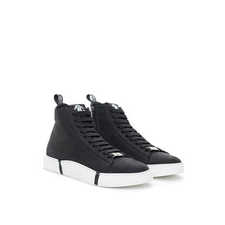 Elegant Suede Sneakers In Chic Black