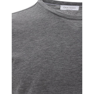 Elegant Gray Cotton T-shirt For Men