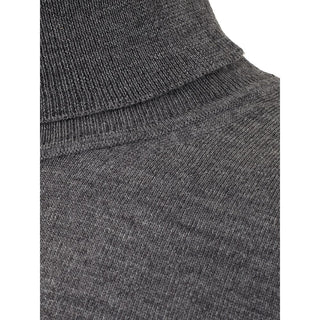 Elegant Gray Wool Sweater For Men