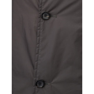 Sleek Gray Polyamide Jacket For Men