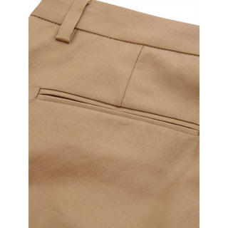 Elegant Brown Cotton Trousers For Women