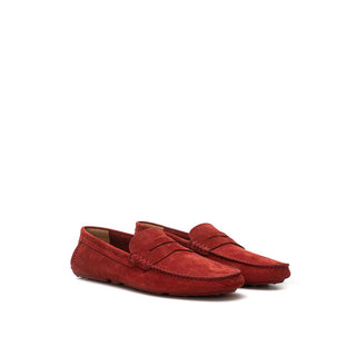 Elegant Bordeaux Leather Loafers For Men