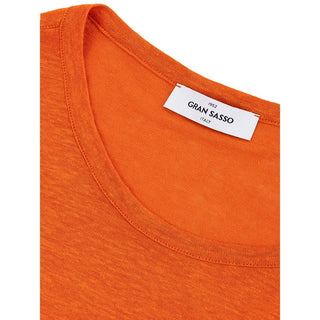 Elegant Linen T-shirt In Vibrant Orange