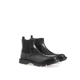 Sleek Black Leather Boots For Men