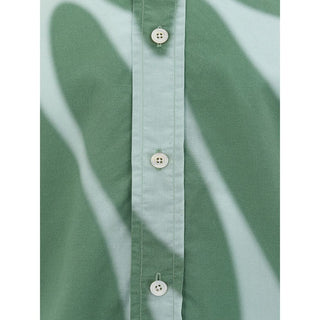 Elegant Green Cotton Shirt For Men