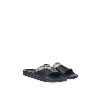 Sleek Black Cotton Sandals For Men