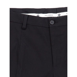 Elegant Black Cotton Pants For Men