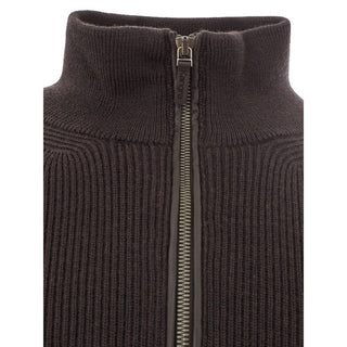 Italian Woolen Opulence Sweater In Rich Brown