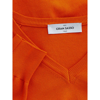 Elegant Cotton Orange Sweater For Men