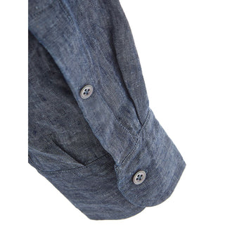 Elegant Flax Blue Shirt For Men