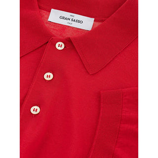 Elegant Italian Cotton Polo Shirt In Vibrant Red