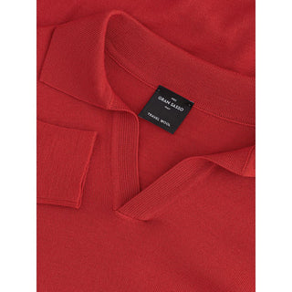 Elegant Fuchsia Wool Polo Shirt For Men