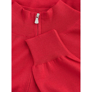 Elegant Crimson Wool T-shirt For Men